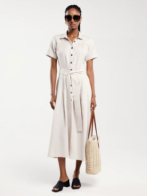 BIG STAR Shirt Dress Cream Women
