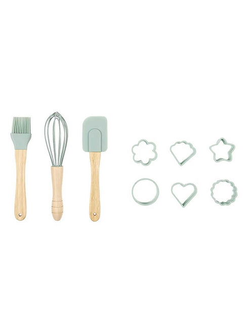 The Home Deco Kids 9-Piece Children's Baking Set Light Blue / Natural Unisex