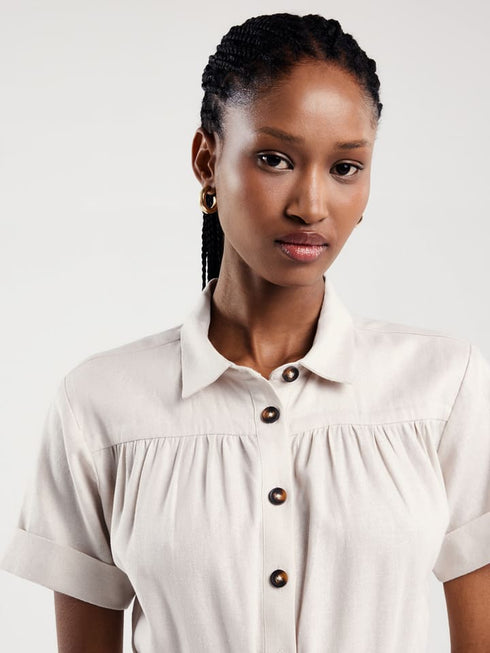 BIG STAR Shirt Dress Cream Women