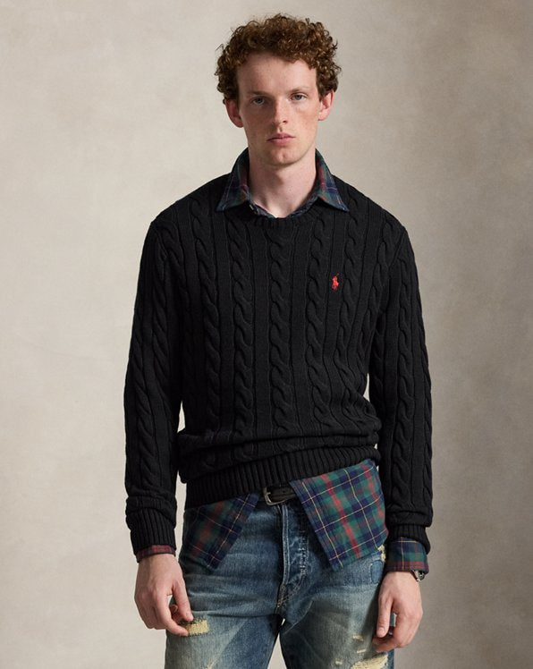 Ralph Lauren muški pamučni dzemper sivi/tamno plavi/crni