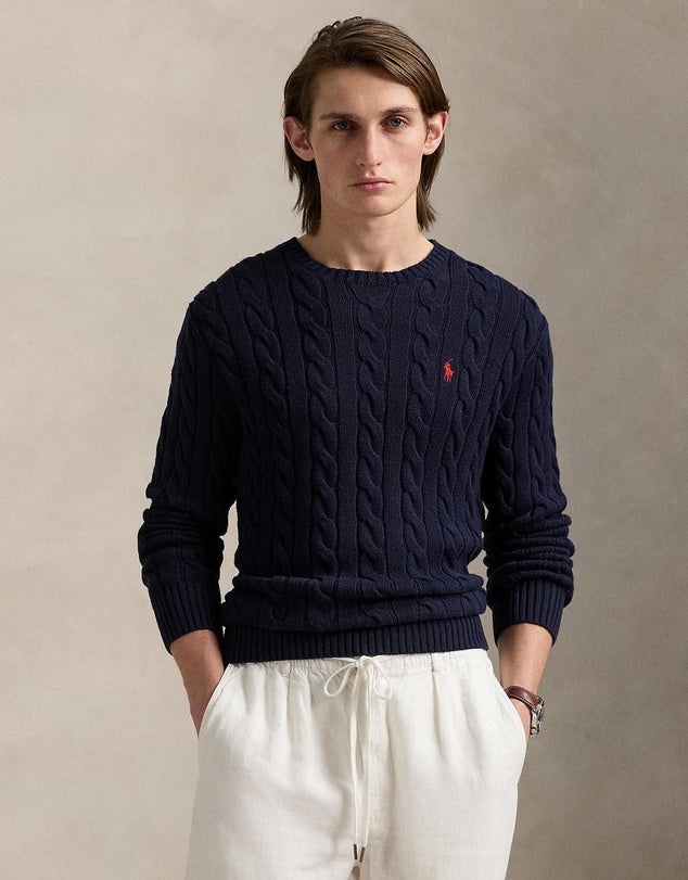 Ralph Lauren muški pamučni dzemper sivi/tamno plavi/crni